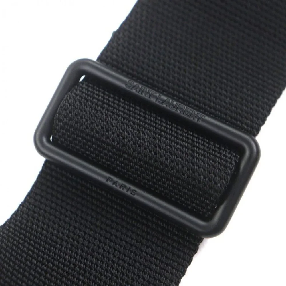 Saint Laurent Paris Nylon Embroidery Belt Bag Black